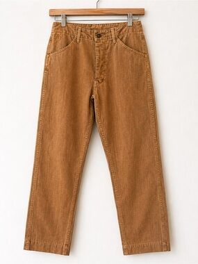 Men’s Birdwell Made in California Herringbone Brown Twill Utility Pants 28 Beach